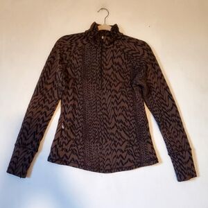 Lucy Abstract‎ Pattern Half Zip Long Sleeve Jacket Size Small